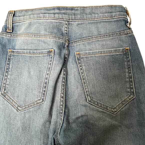 7 For All Mankind Women Easy Slim Light Blue Denim Jeans Sz 25 Stretch High Rise - Picture 4 of 11